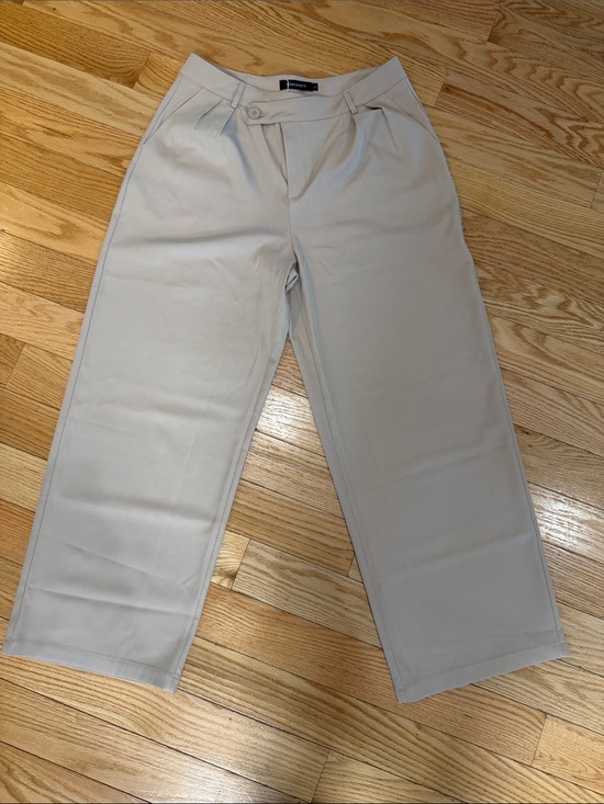 Merokeety Pants - Women’s Pleat Front Dress Pants — Light Beige